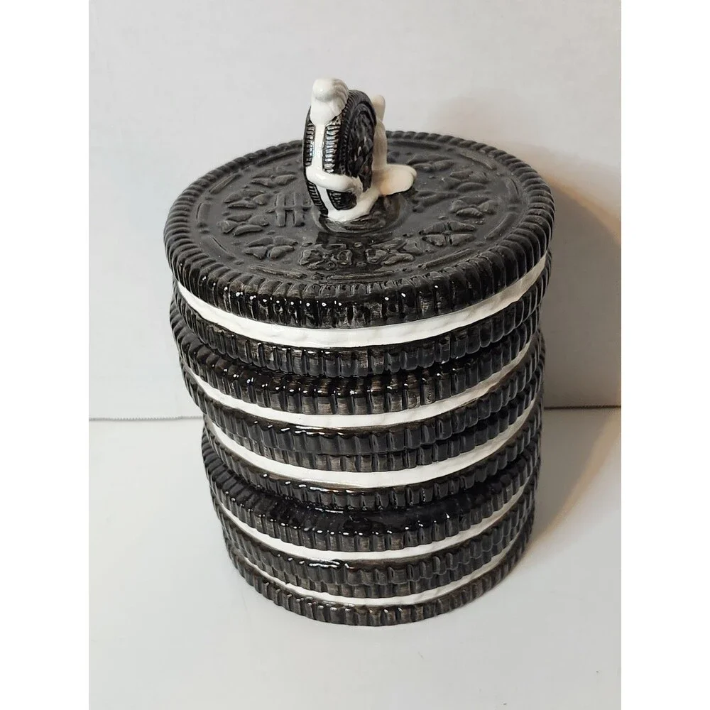 Vtg Nabisco Stacked OREO Cookie Jar Treat Container